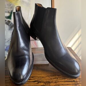 Black Leather Chelsea Boots